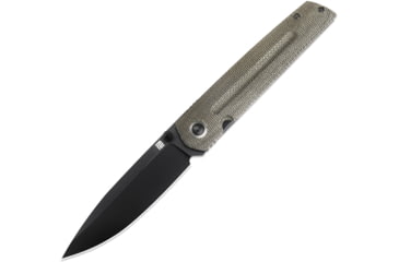 Image of Artisan Cutlery Sirius Folding Knife by Ray Laconico, 4.5in Closed, 3.5in, S35VN, Black PVD Coated Drop Point Blade, Green Canvas Micarta Handle, 1849P-BODG