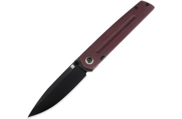 Image of Artisan Cutlery Sirius Folding Knife by Ray Laconico, 4.5in Closed, 3.5in, S35VN, Black PVD Coated Drop Point Blade, Red Canvas Micarta Handle, 1849P-BDRC