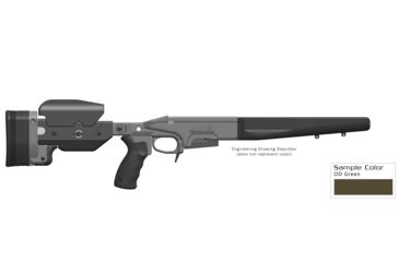 Image of Ashbury Precision Ordnance SABER Sporter Composite Series Rifle Chassis, RSA-A3, Remington 700 Short Action, Right Hand, 10-Round Magazine, OD Green 060-03V-0003-00 ODG