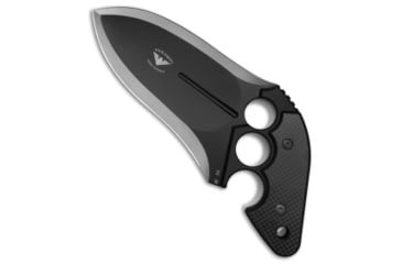 Image of Asheville Steel Paragon Grau Pistol Grip Push Dagger Fixed Blade Knife, 6.50in, D2, Dagger Blade, G-10, Carbon Fiber, Black Handle, Black/Black, 9.50 inch, BHQ-176639