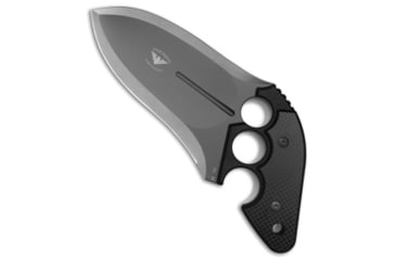 Image of Asheville Steel Paragon Grau Pistol Grip Push Dagger Fixed Blade Knife, 6.50in, D2, Dagger Blade, G-10, Carbon Fiber, Black Handle, Black/Gray, 9.50 inch, BHQ-176643