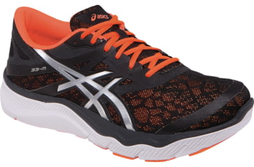 Image of Asics 33-M Road Running Shoe - Men's-Onyx/Silver/Orange-Medium-9.5 US