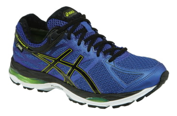 Image of Asics Gel-Cumulus 17 GTX Road Running Shoe - Men's-Blue/Black/Lime-Medium-10 US