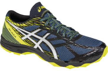 Image of Gel-FujiLyte Trail Running Shoe - Mens-Mediterranean/Silver/Yellow-Medium-11.5
