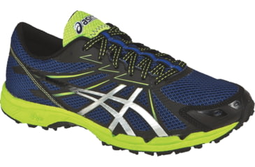 Image of Asics Gel-FujiRacer 3 Trail Running Shoe - Mens-Navy/Silver/Lime-9.5 US-Medium