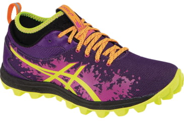 Image of Asics Gel-FujiRunnagade Trail Running Shoe - Womens-Purple/Yellow/Pink-Medium-6 US