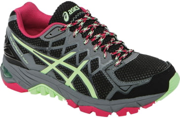 Image of Asics Gel-FujiTrabuco 4 Trail Running Shoe - Womens-Black/Pistachio/Raspberry-Medium-10 US