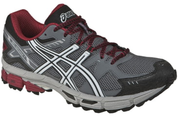 Image of Asics Gel-Kahana 7 Trail Running Shoe - Men's-Titanium/Lightning/Red-8-Wide