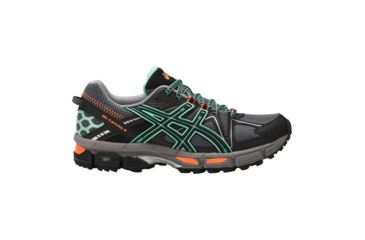 Image of Asics Gel-Kahana 8 Trail Running Shoe - Women's-Black/Ice Green/Hot Orange-Medium-7.5