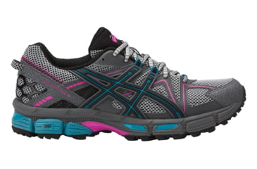 Image of Asics Gel-Kahana 8 Trail Running Shoe - Women's-Black/Island Blue/Pink Glow-Medium-6.5
