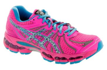 Image of Asics Gel-Nimbus 15 Lite Show Road Running Shoe - Women's-Pink/Lightening/Blue-Medium-6 US