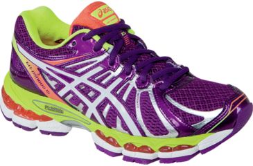 Image of Asics Gel-Nimbus 15 Road Running Shoe - Women's-Wine/White/Yellow-Medium-10 US