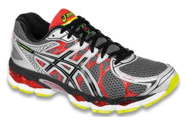 Image of Asics Gel-Nimbus 16 Road Running Shoe - Men's-Titanium/Black/Red-Medium-8 US