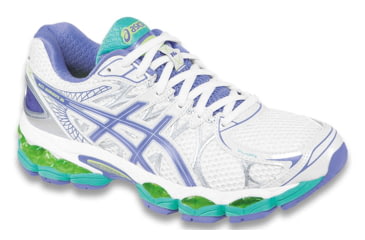 Image of Asics Gel-Nimbus 16 Road Running Shoe - Women's-White/Periwinkle/Mint-Medium-6 US