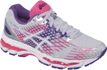 Image of Asics Gel-Nimbus 17 Road Running Shoe - Women's-Lightning/White/Pink-Medium-6.5 US