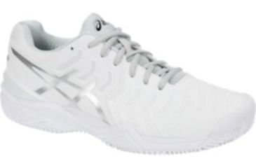 Image of Asics GEL-Resolution 7 Clay Court Road Running Shoes - Mens, White/Silver, Medium, 15 US, E702Y.0193-15