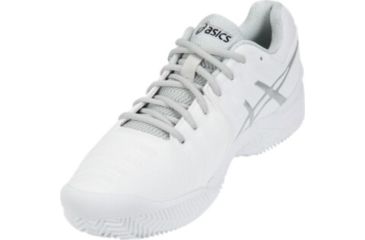 Image of Asics GEL-Resolution 7 Clay Court Road Running Shoes - Mens, White/Silver, Medium, 15 US, E702Y.0193-15