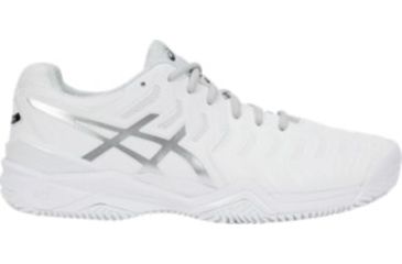 Image of Asics GEL-Resolution 7 Clay Court Road Running Shoes - Mens, White/Silver, Medium, 15 US, E702Y.0193-15