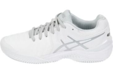 Image of Asics GEL-Resolution 7 Clay Court Road Running Shoes - Womens, White/Silver, Medium, 6.5 US, E752Y.0193-6.5