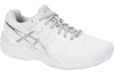 Image of Asics GEL-Resolution 7 Clay Court Road Running Shoes - Womens, White/Silver, Medium, 6.5 US, E752Y.0193-6.5