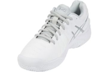 Image of Asics GEL-Resolution 7 Clay Court Road Running Shoes - Womens, White/Silver, Medium, 6.5 US, E752Y.0193-6.5