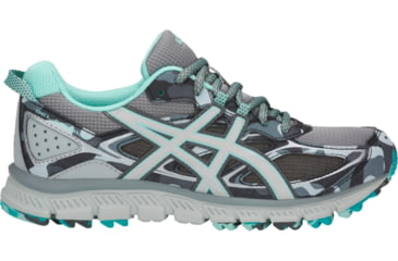 Image of Asics GEL-Scram 3 Trail Running Shoes - Women's, Stone Grey/Silver/Aruba Blue, Medium, 6.5 US T6K7N.1193-6.5
