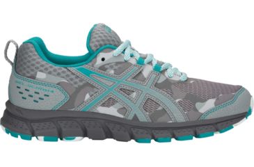 Image of Asics GEL-Scram 4 Trail Running Shoes - Womens, Mid Grey/Lagoon, Medium, 9 US, 1012A039.020-9