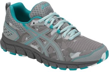 Image of Asics GEL-Scram 4 Trail Running Shoes - Womens, Mid Grey/Lagoon, Medium, 9 US, 1012A039.020-9