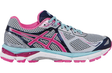 Image of Asics GT-2000 3 Road Running Shoe - Women's-Lightning/Pink/Navy-Medium-10 US
