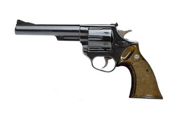 Image of Astra Arms 44 Revolver, .45 Colt, 6in barrel, blued carbon steel frame, checkered wood grip, revolving chamber, fixed blade front, adjustable rear, 6 round cylinder, AS-44-.45C-6-1-FRRMPG