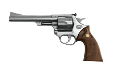Image of Astra Arms 44 Revolver, .44 Remington Magnum, 6in barrel, stainless steel frame, checkered wood grip, revolving chamber, fixed blade front, adjustable rear, 6 round cylinder, AS-44-.44 RN MG-6-1-FRRMPG