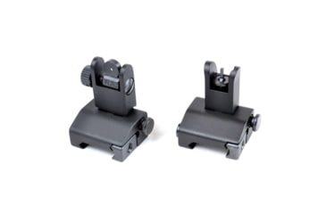 Image of AT3 Tactical AR-15 Flip-Up Spring-Assisted Backup Mounted Iron Sights w/ Front/Rear Set, Same Plane, IS-12