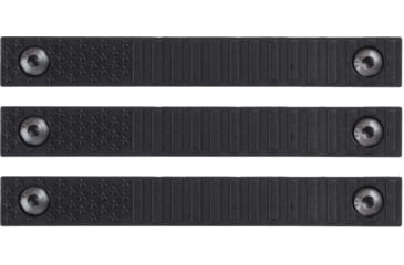 Image of AT3 Tactical M-Lok Rail Cover, Polymer, Flag Design, Covers 3 Sections, Hardware, Black, 3-pack, 3-PK-AT3-MLC-FLAG-BLK
