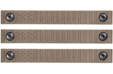 Image of AT3 Tactical M-Lok Rail Cover, Polymer, Flag Design, Covers 3 Sections, Hardware, FDE, 3-pack, 3-PK-AT3-MLC-FLAG-FDE