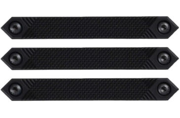 Image of AT3 Tactical M-Lok Rail Cover, Polymer, Retro Design, Covers 3 Sections, Hardware, Black, 3-pack, 3-PK-AT3-MLC-RETRO-BLK