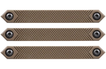 Image of AT3 Tactical M-Lok Rail Cover, Polymer, Retro Design, Covers 3 Sections, Hardware, FDE, 3-pack, 3-PK-AT3-MLC-RETRO-FDE