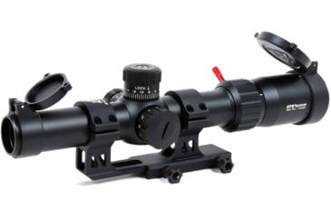 Image of AT3 Tactical Red Tail LPVO 1-6x24 Rifle Scope with Mount 30mm SFP, Black, Illuminated BDC Reticle, MOA, with 30mm Cantilever Mount and Throw Lever, AT3-RT-1-6X24
