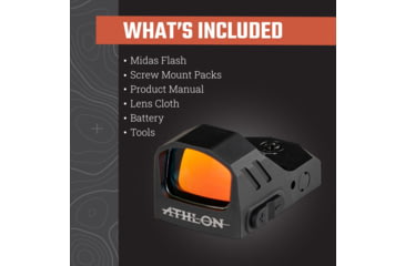 Image of Athlon Optics Midas Flash Red Dot 1x22x16mm Reflex Red Dot Sight, 3 MOA, Black, 403071