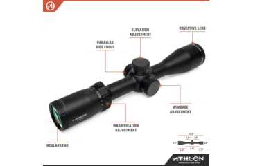 Image of Athlon Optics Talos Rifle Scope, 3-12 x 40, SFP, 1in Tube, Center X Reticle, Matte, Black, 215003