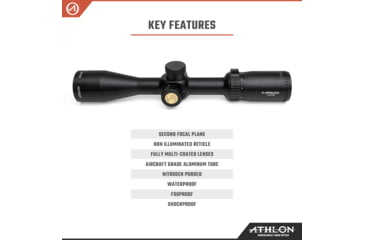 Image of Athlon Optics Talos Rifle Scope, 3-12 x 40, SFP, 1in Tube, Center X Reticle, Matte, Black, 215003