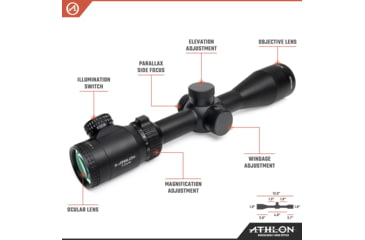 Image of Athlon Optics Talos Rifle Scope, 3-12 x 40, SFP, 1in Tube, Illuminated BDC 600 Reticle, Matte, Black, 215001
