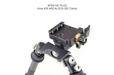Image of Atlas CAL Gen 2 Standard Bipod, 4.8-9.2in Height Range, Area 419 ARCALOCK Clamp, Black, BT65NCPLUSA419ARCALK