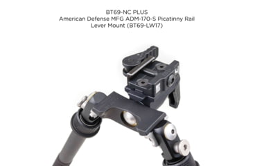 Image of Atlas CAL Gen 2 Tall Bipod, 6-12.3in Height Range, Area 419 ARCALOCK Clamp, Black, BT69NCPLUSA419ARCALK