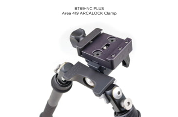 Image of Atlas CAL Gen 2 Tall Bipod, 6-12.3in Height Range, Area 419 ARCALOCK Clamp, Black, BT69NCPLUSA419ARCALK