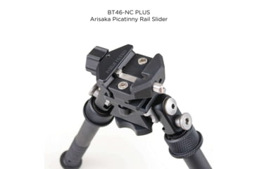 Image of Atlas PSR Standard Bipod, 5-9.4in Height Range, Arisaka Picatinny Rail Slider, Black, BT46NCPLUSARSKPICSLDR