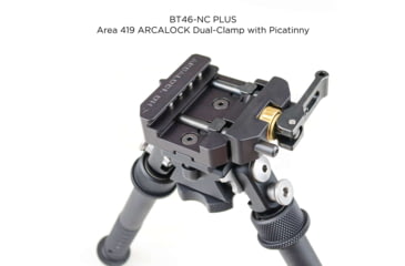 Image of Atlas PSR Standard Bipod, 5-9.4in Height Range, Arisaka Picatinny Rail Slider, Black, BT46NCPLUSARSKPICSLDR