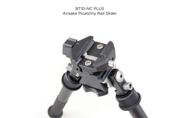 Image of Atlas V8 Bipod, 5-9.4in Height Range, Arisaka Picatinny Rail Slider, Black, BT10NCPLUSA419ARSKPICSLDR
