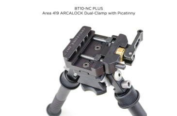 Image of Atlas V8 Bipod, 5-9.4in Height Range, Arisaka Picatinny Rail Slider, Black, BT10NCPLUSA419ARSKPICSLDR