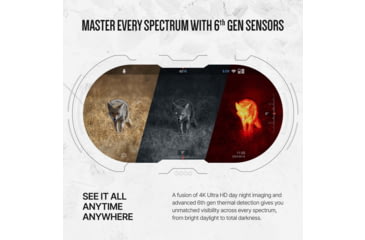 Image of ATN Binox 6 Dual Multispectral 5.5-44x35mm Thermal Imaging Binocular w/Built-in Laser Rangefinder, 50 Hz, 384x288, Black, MSBNB6335A