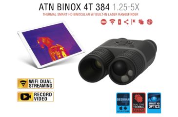 Image of ATN Binox-4T 384-1.25-5x Thermal Binocular, Black / Grey, TIBNBX4381L